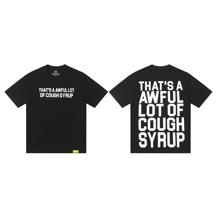 High street European and American trendy brand COUGH SYRUP loose casual short sleeves hot diamond short sleeves image 3
