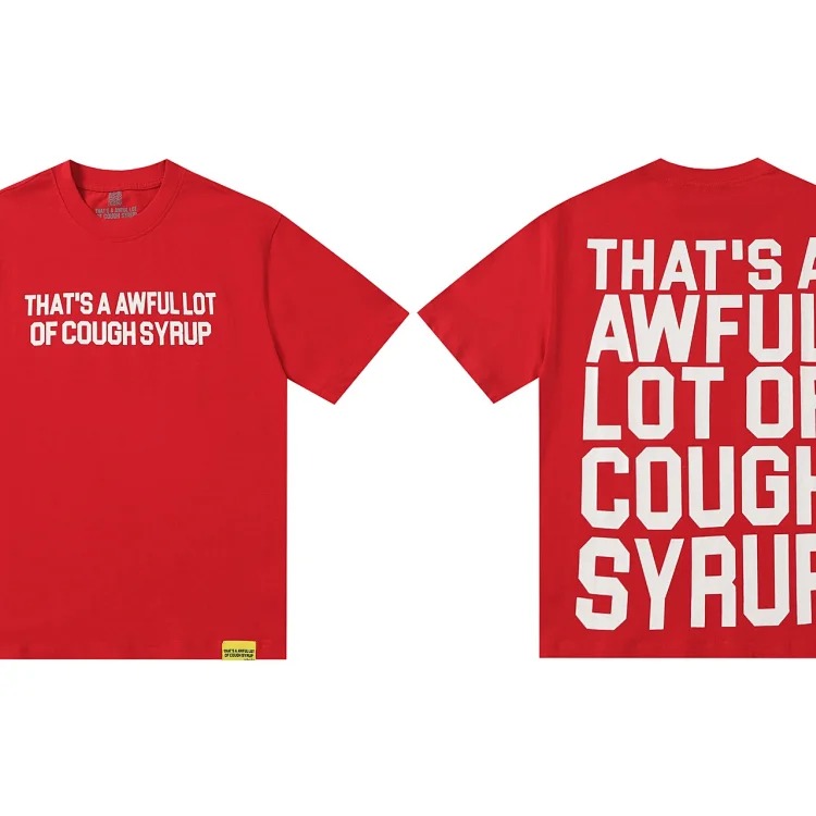 High street European and American trendy brand COUGH SYRUP loose casual short sleeves hot diamond short sleeves image 4