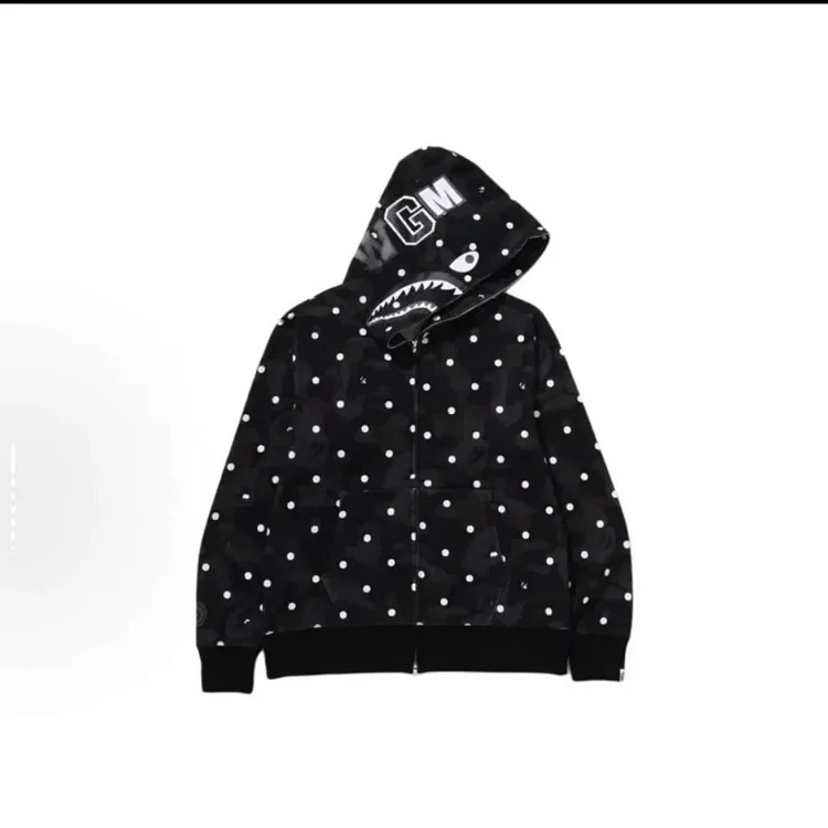 20206 cross-border trend bape new camouflage shark print jacket ape head sweatshirt one piece batch