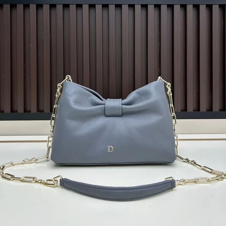 2026 personalized new bow chain portable shoulder bag for women, fashionable, simple, commuting, high-end and versatile