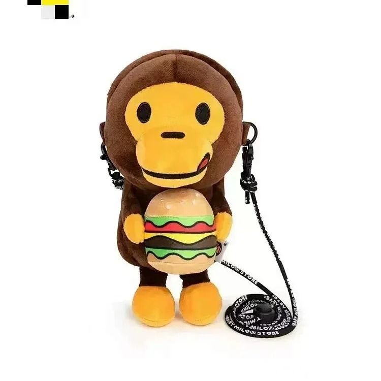 Japanese trendy brand bapex milo monkey children's shoulder crossbody bag mobile phone bag camouflage mobile phone bag cartoon street