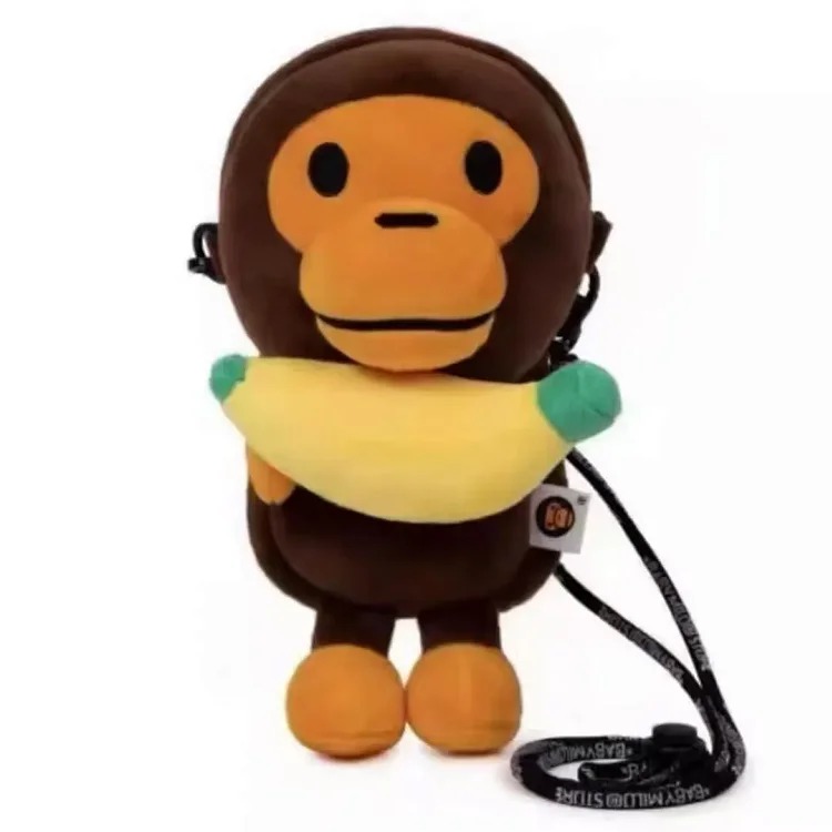 Japanese trendy brand bapex milo monkey children's shoulder crossbody bag mobile phone bag camouflage mobile phone bag cartoon street