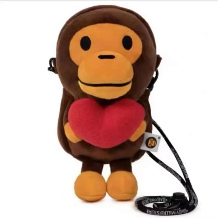 Japanese trendy brand bapex milo monkey children's shoulder crossbody bag mobile phone bag camouflage mobile phone bag cartoon street