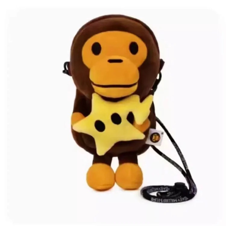 Japanese trendy brand bapex milo monkey children's shoulder crossbody bag mobile phone bag camouflage mobile phone bag cartoon street