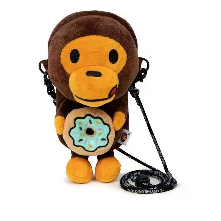 Japanese trendy brand bapex milo monkey children's shoulder crossbody bag mobile phone bag camouflage mobile phone bag cartoon street