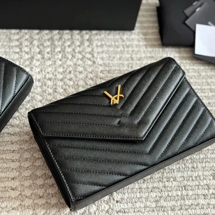 Y high-quality women's chain small square bag caviar popular high-end simple one-shoulder diagonal calfskin poplar forest image 2