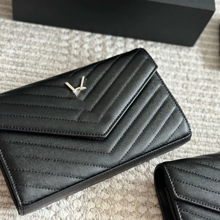 Y high-quality women's chain small square bag caviar popular high-end simple one-shoulder diagonal calfskin poplar forest image 3