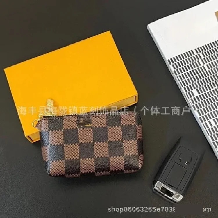 Louis Vuitton Plaid Classic Key Bag Coin Purse Women's Popular Coin Bag High-end Thin Style Presbyopic Zipper Wallet