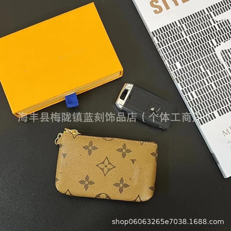 Louis Vuitton Plaid Classic Key Bag Coin Purse Women's Popular Coin Bag High-end Thin Style Presbyopic Zipper Wallet