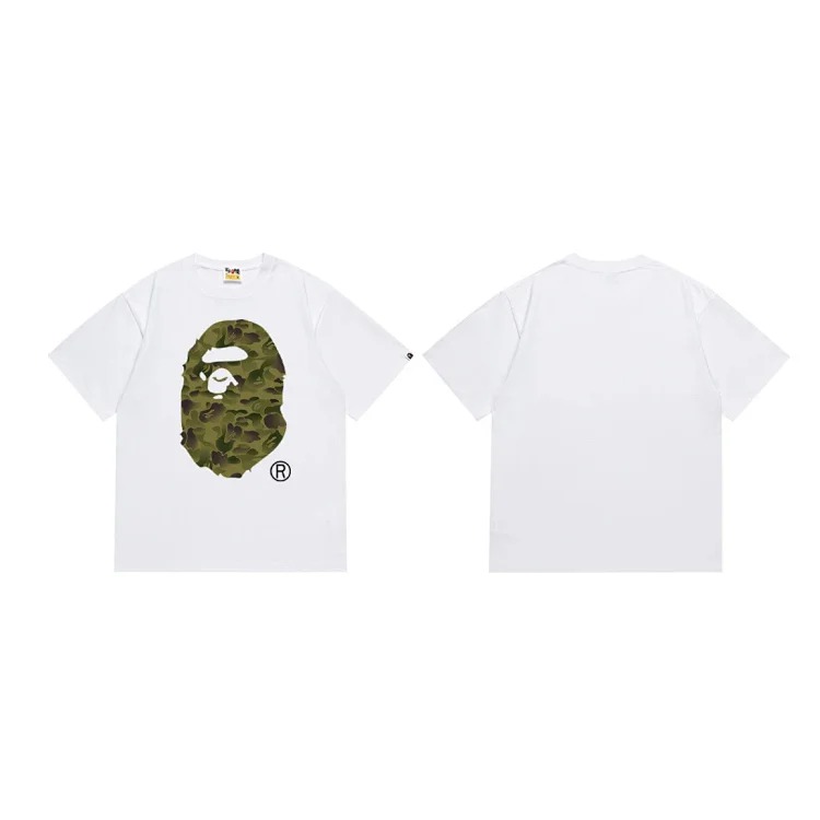 Cross-border wholesale cherry blossom ape head print pure cotton loose round neck short-sleeved spring and summer casual Japanese men's and women's T-shirts image 6