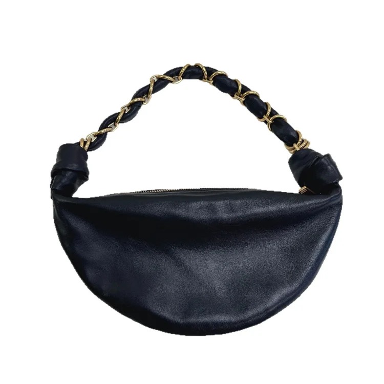 2026 new high-end first-layer sheepskin chain hobo croissant bag, fashionable and versatile one-shoulder hand-held armpit women's bag