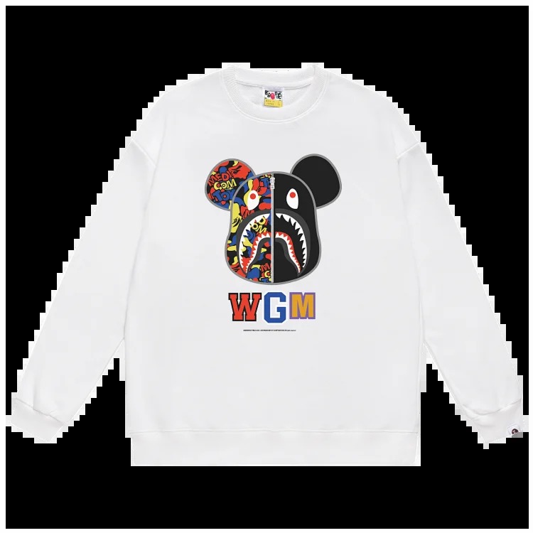 DX24-7 Fashionable casual printed round neck terry fleece sweatshirt image 2