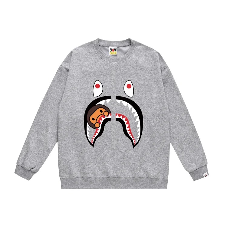 DX24-7 Fashionable casual printed round neck terry fleece sweatshirt image 5