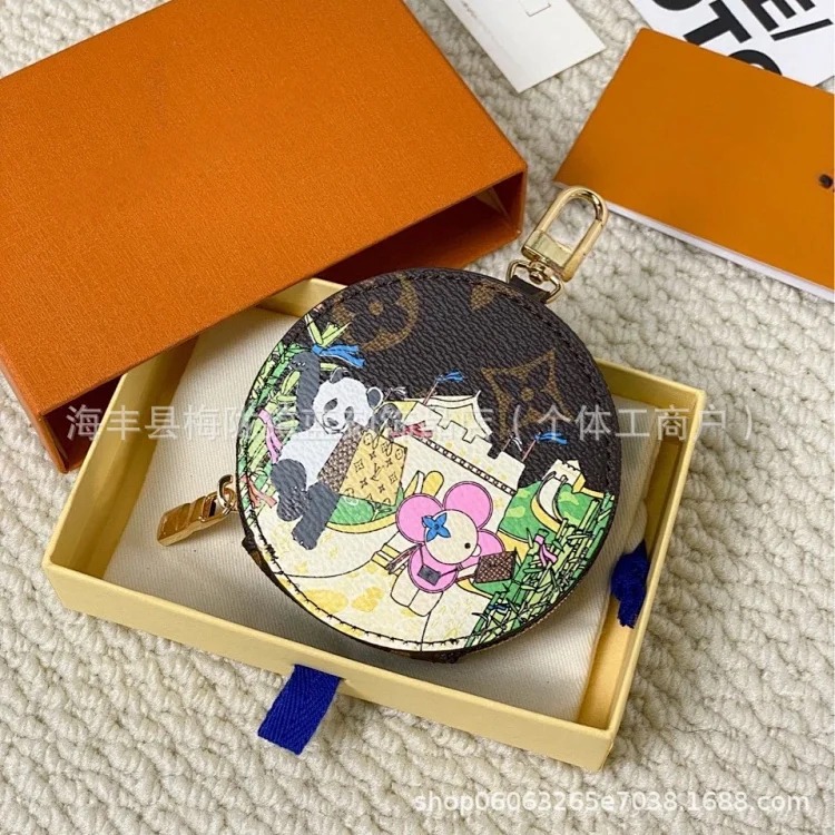 Graffiti print zipper round cake coin purse cute mini coin pendant card holder headphone key bag image 4