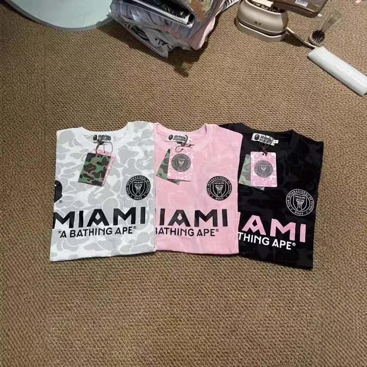 Cross-border wholesale bp Miami trendy brand T-shirt foreign trade one piece dropshipping ape-man head MIAMI short sleeves
