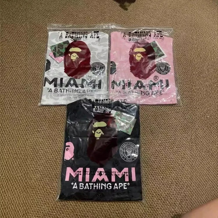 Cross-border wholesale bp Miami trendy brand T-shirt foreign trade one piece dropshipping ape-man head MIAMI short sleeves