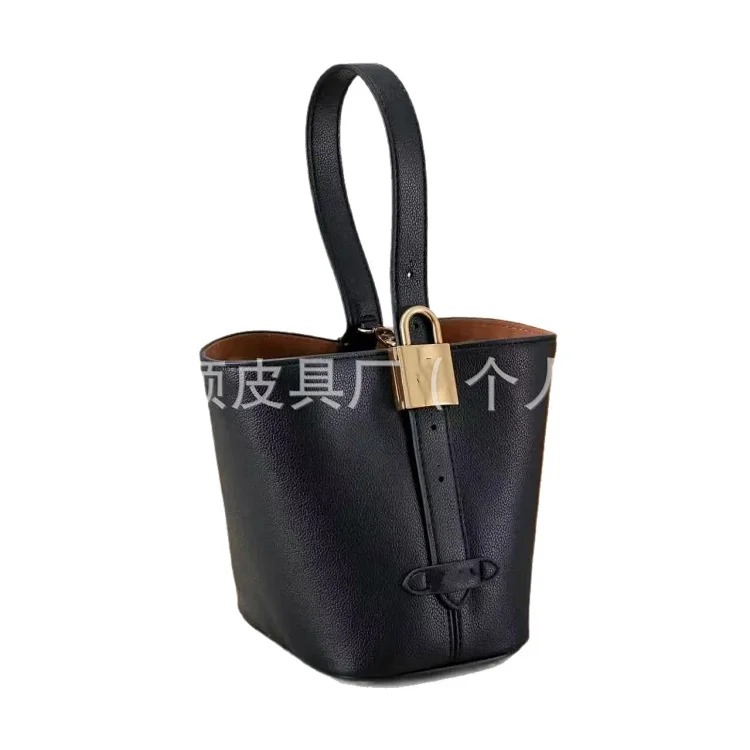 Cross-border Guangzhou high allinbb bucket bag Lowkey genuine leather portable diagonal large capacity fortune bucket women's bag