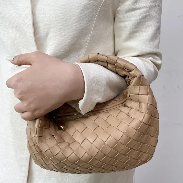 New dumpling bag women's jodie handmade genuine woven knotted bag genuine leather handbag armpit party bag for women