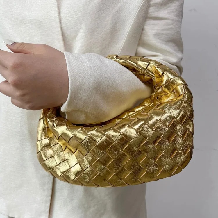 New dumpling bag women's jodie handmade genuine woven knotted bag genuine leather handbag armpit party bag for women