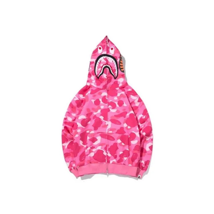 Cross-border exclusive supply of trendy brand BAPE classic camouflage tiger head shark mouth double hood starry sky flame spots series sweatshirt image 3
