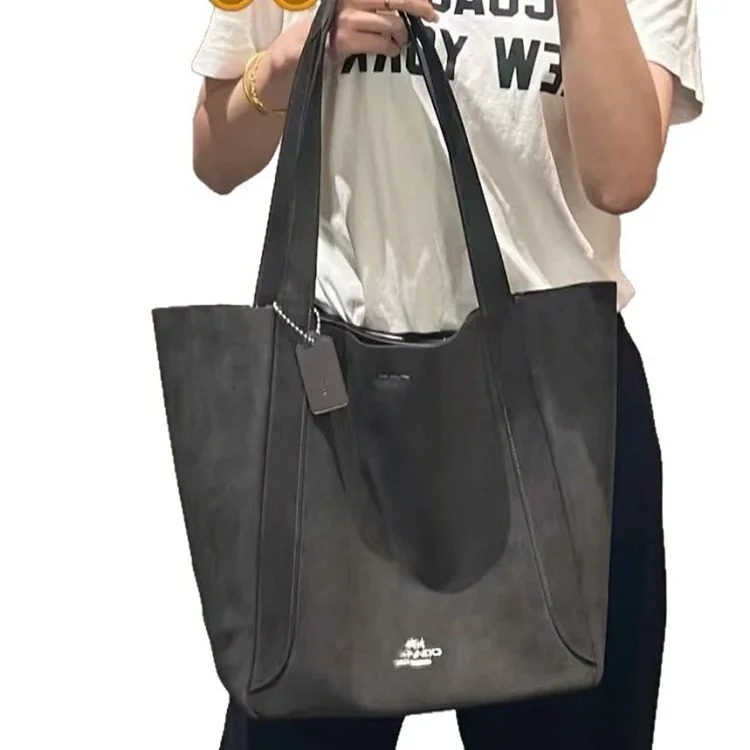 2024 New Hadley Suede Large Capacity Tote Bag European and American Retro Hadley Commuting Shoulder Shopping Bag