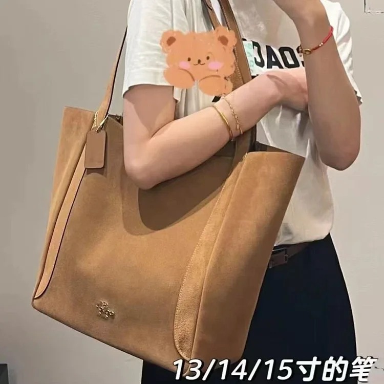 2024 New Hadley Suede Large Capacity Tote Bag European and American Retro Hadley Commuting Shoulder Shopping Bag