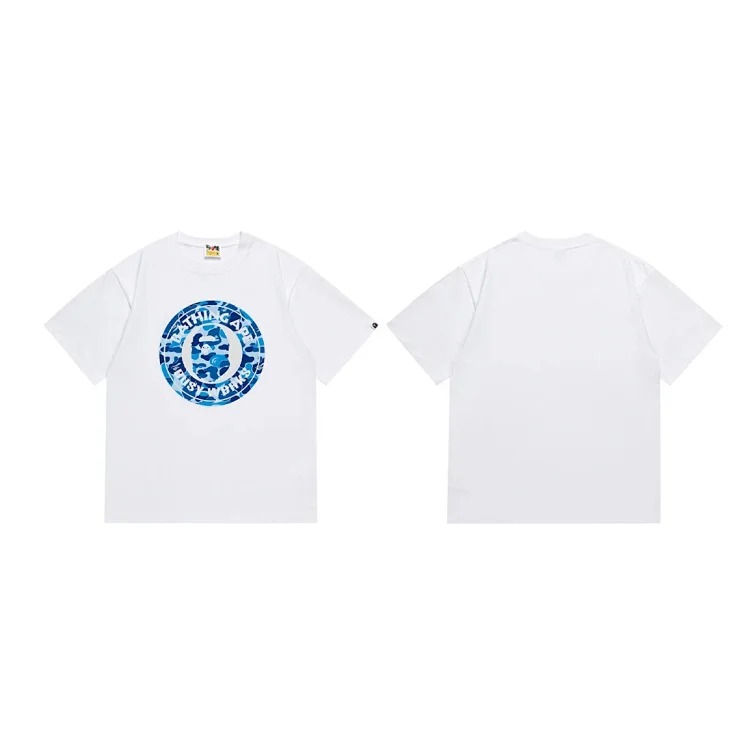 Classic BAPE ape head pure cotton camouflage printed round neck short-sleeved T-shirt Japanese loose trendy top image 4