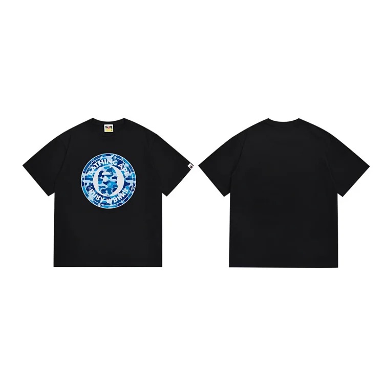 Classic BAPE ape head pure cotton camouflage printed round neck short-sleeved T-shirt Japanese loose trendy top image 5