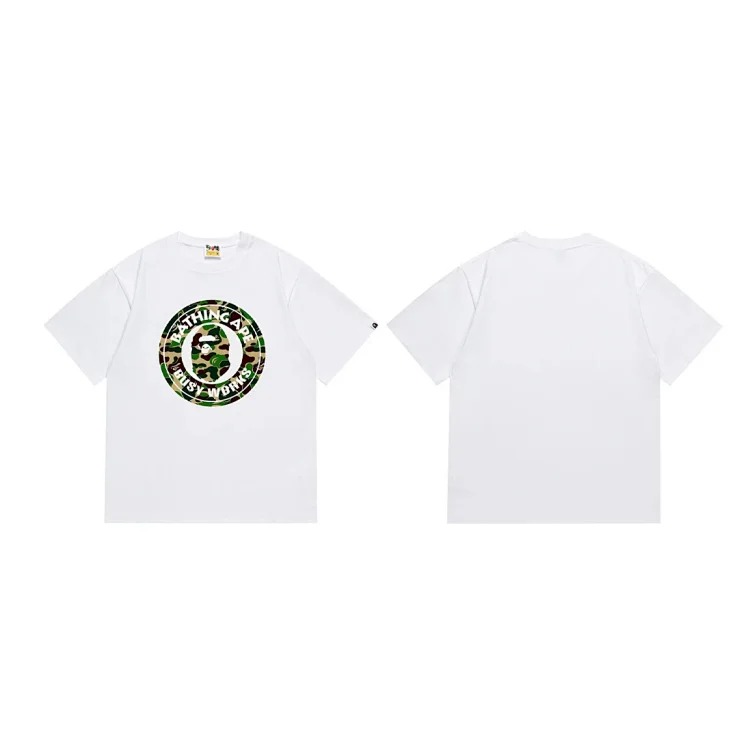 Classic BAPE ape head pure cotton camouflage printed round neck short-sleeved T-shirt Japanese loose trendy top image 6