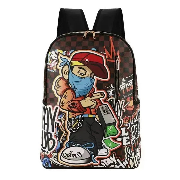Student business school bag camouflage shark printable logo large capacity waterproof backpack anime cross-border backpack