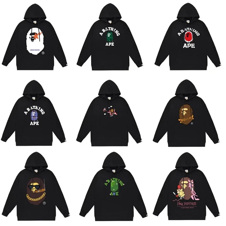 Men's and women's autumn and winter terry letter printed loose hoodies pullover sweatshirt collection 1-CY