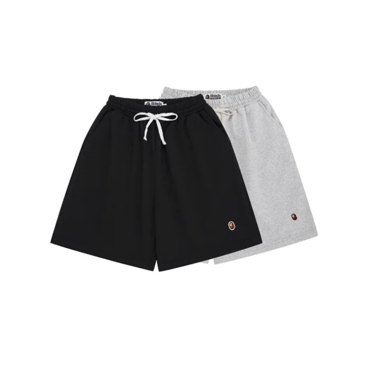 Japanese trendy brand BAPE E embroidered small label shorts summer teenagers men and women casual large size simple beach pants women