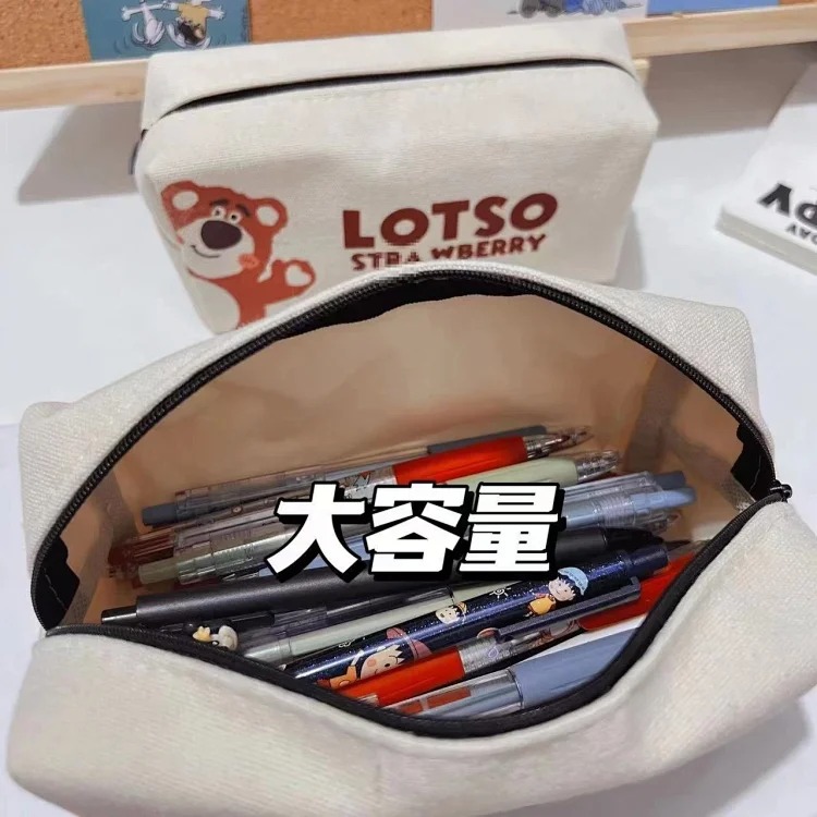 Pencil bag simple niche cute strawberry ins junior high school new wholesale American style stain-resistant trendy full box stationery CX