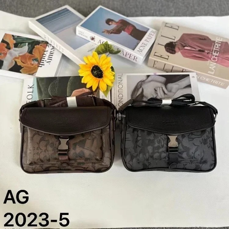 Fashion brand men's shoulder bag retro versatile leather crossbody bag plaid simple small square bag backpack men's wholesale