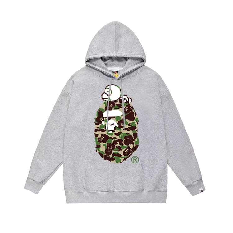Fashionable simple print hooded sweatshirt