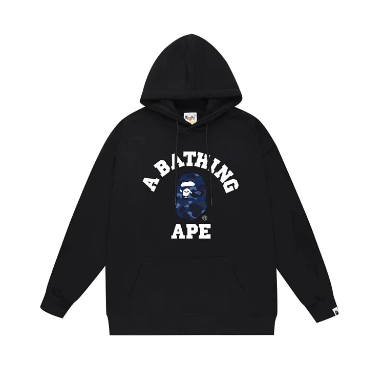 Fashionable simple print hooded sweatshirt
