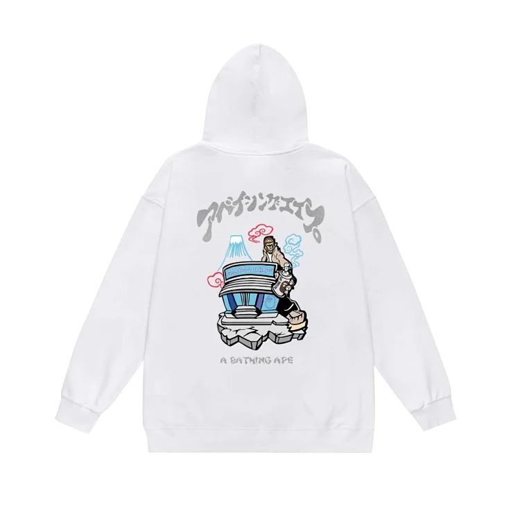 Fashionable simple print hooded sweatshirt