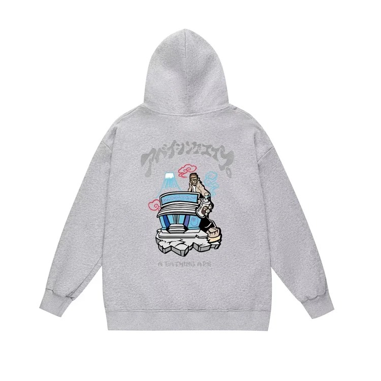 Fashionable simple print hooded sweatshirt