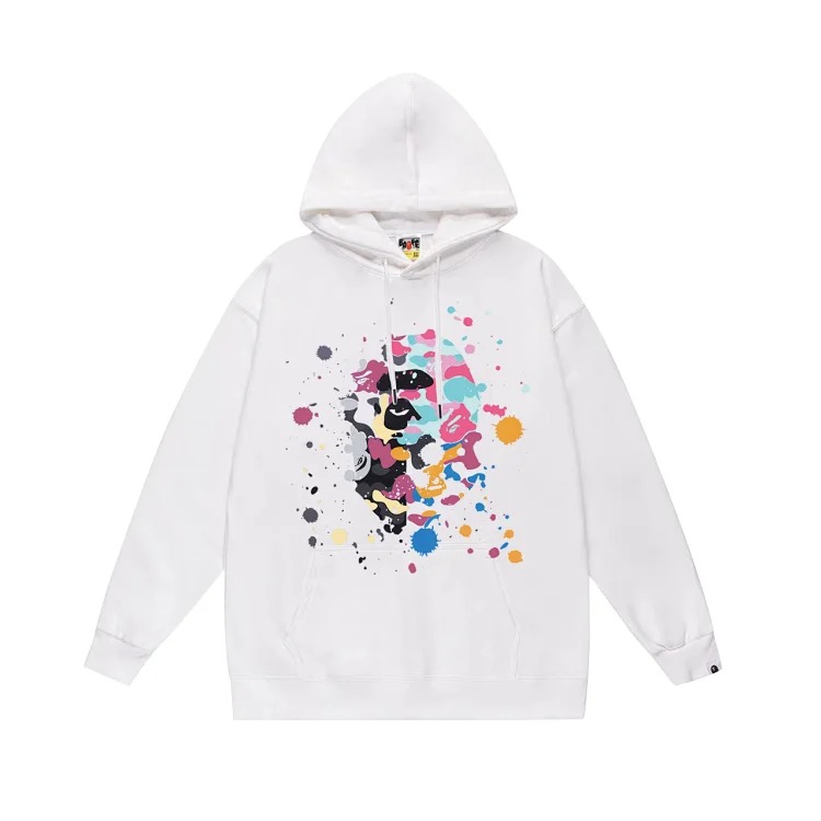 Fashionable simple print hooded sweatshirt
