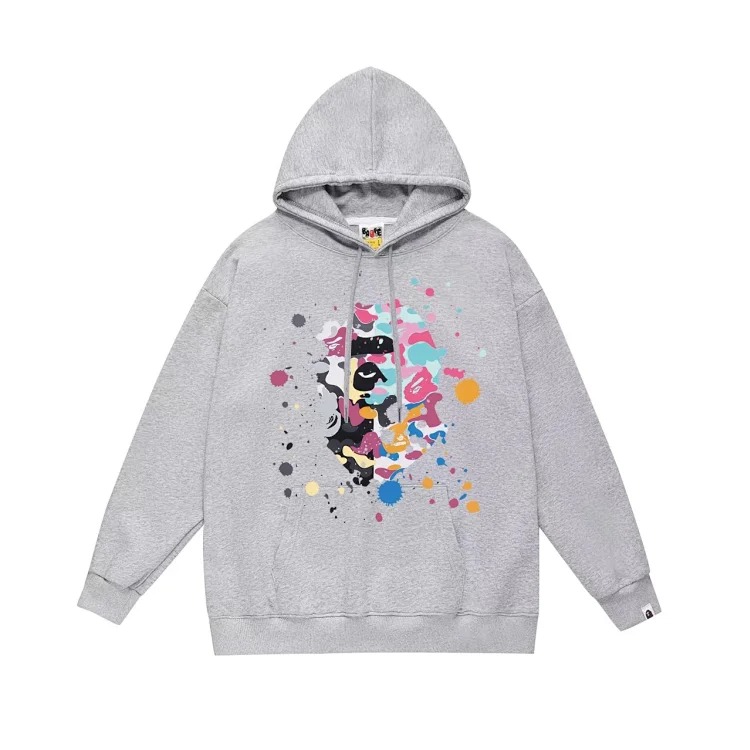 Fashionable simple print hooded sweatshirt