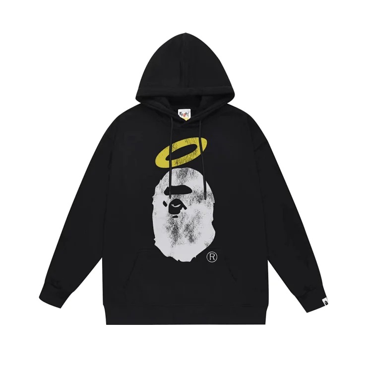 Fashionable simple print hooded sweatshirt