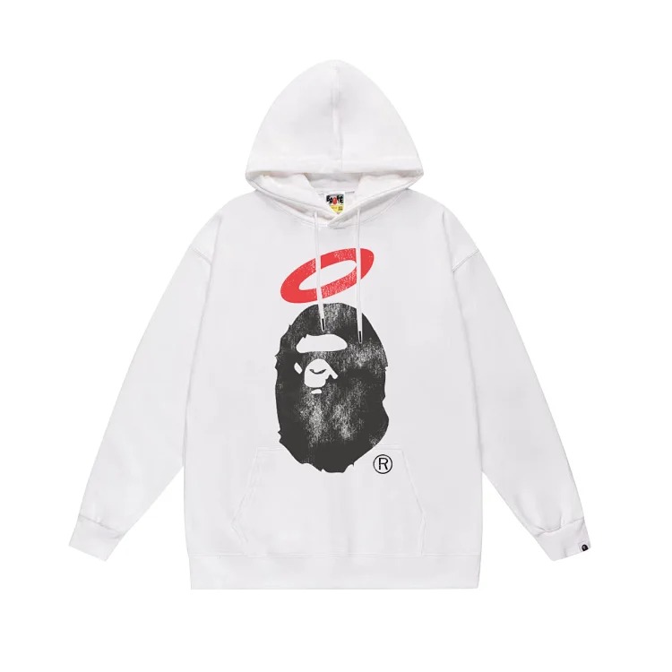 Fashionable simple print hooded sweatshirt