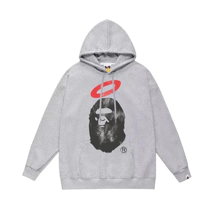 Fashionable simple print hooded sweatshirt