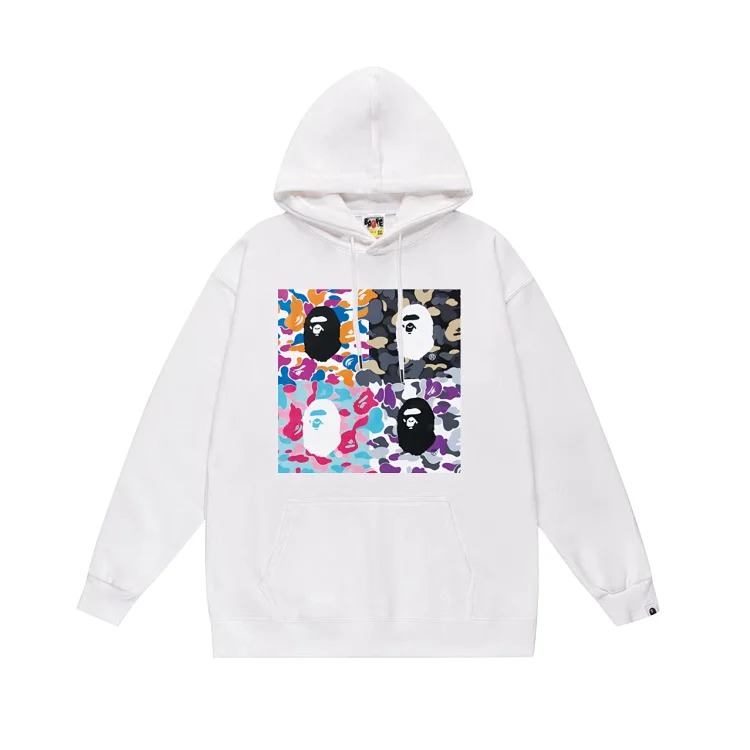 Fashionable simple print hooded sweatshirt