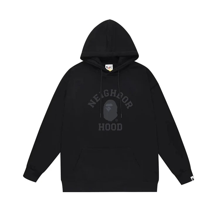 Fashionable simple print hooded sweatshirt