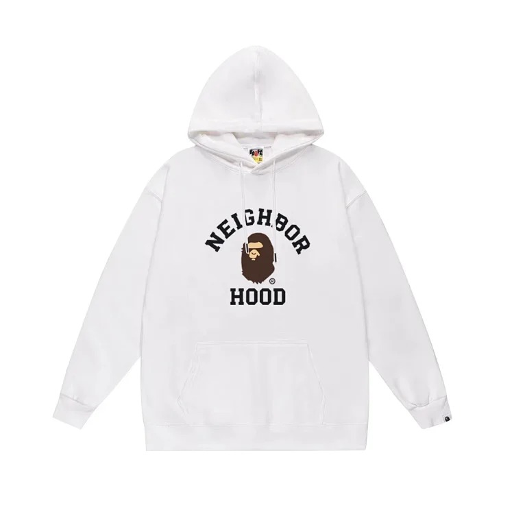 Fashionable simple print hooded sweatshirt