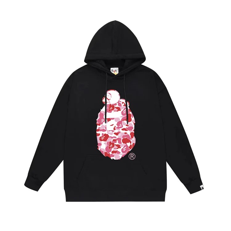 Fashionable simple print hooded sweatshirt