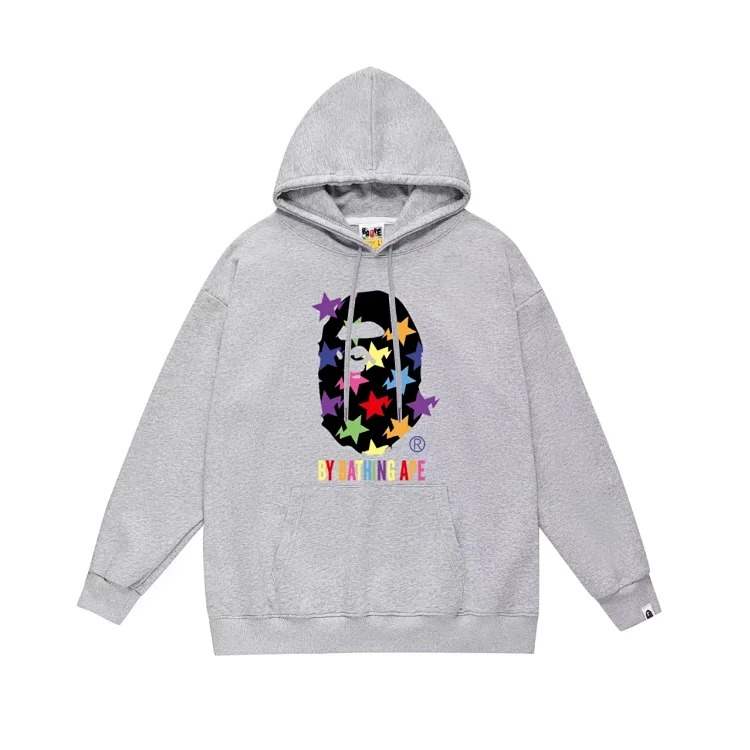 Fashionable simple print hooded sweatshirt