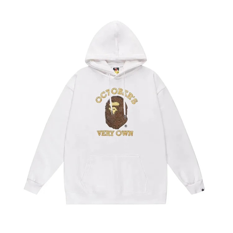 Fashionable simple print hooded sweatshirt