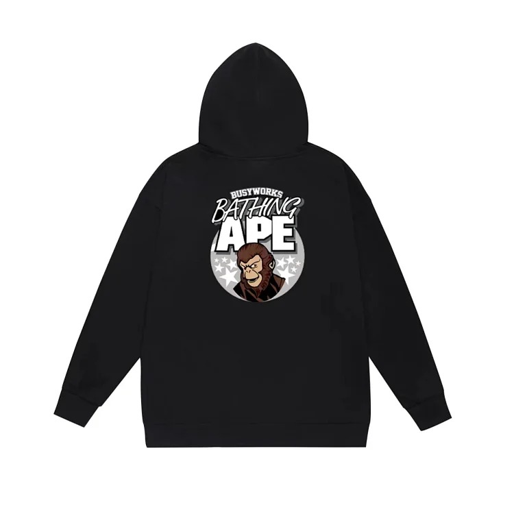 Fashionable simple print hooded sweatshirt